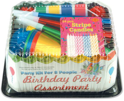Birthday Party Supplies: Birthday Party Asst for 8 